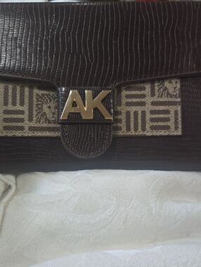 Anne Klein Embossed Brown & Beige Women's Crossbody